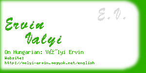 ervin valyi business card